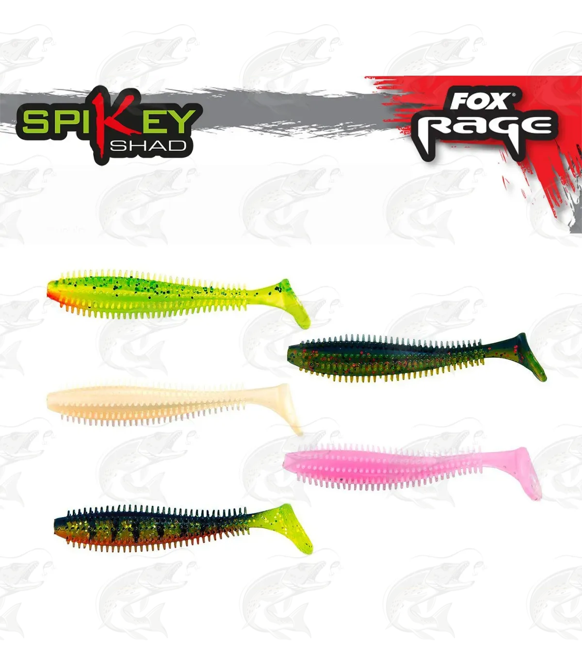 Fox Rage Spikey Shad UV Mixed Colors (5 Pcs) 1 Fox Rage Spikey Shad UV Mixed Colors (5 Pcs)
