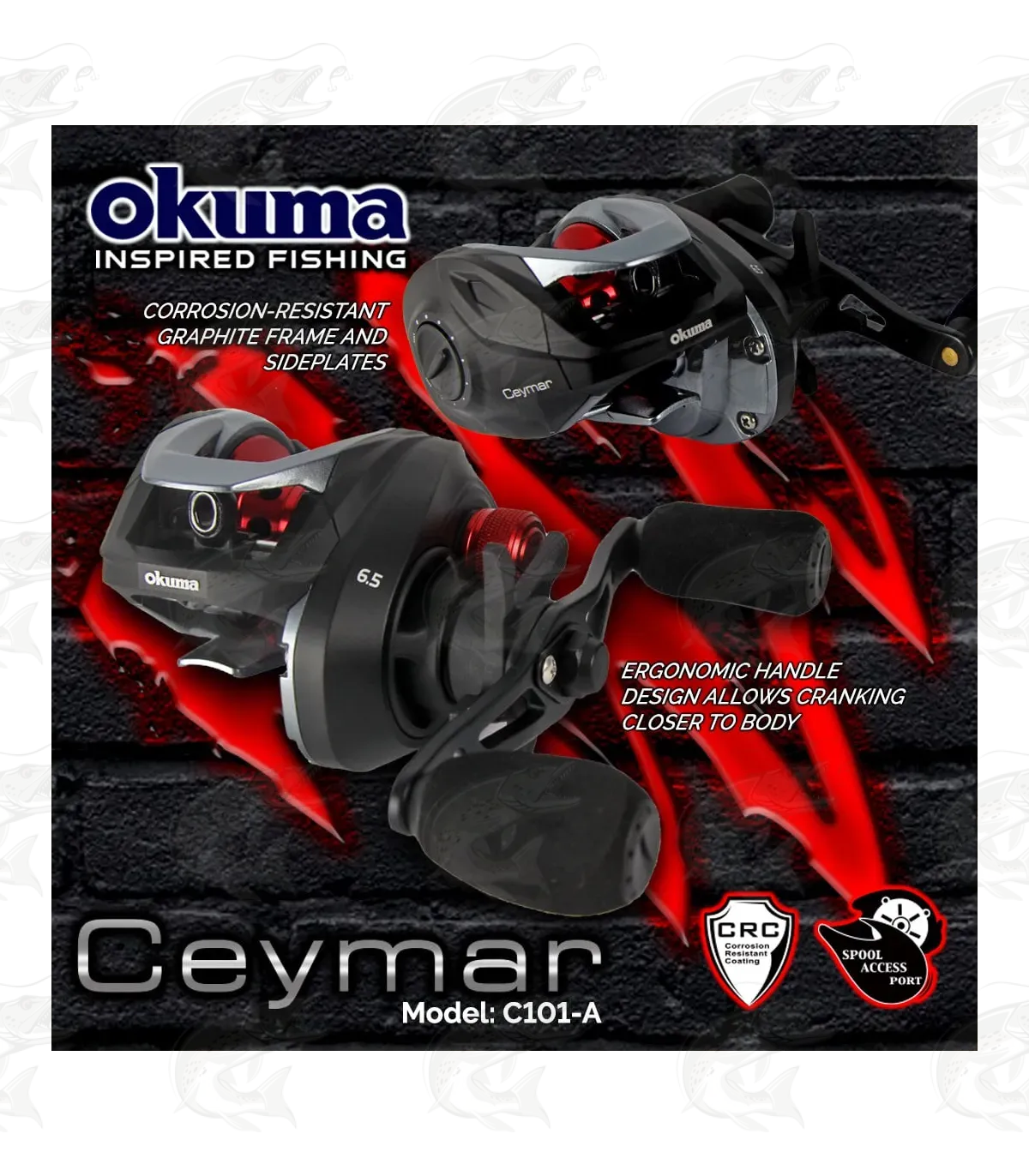 Okuma Ceymar Low Profile Baitcast C101-A 4 Okuma Ceymar Low Profile Baitcast C101-A - Image 4