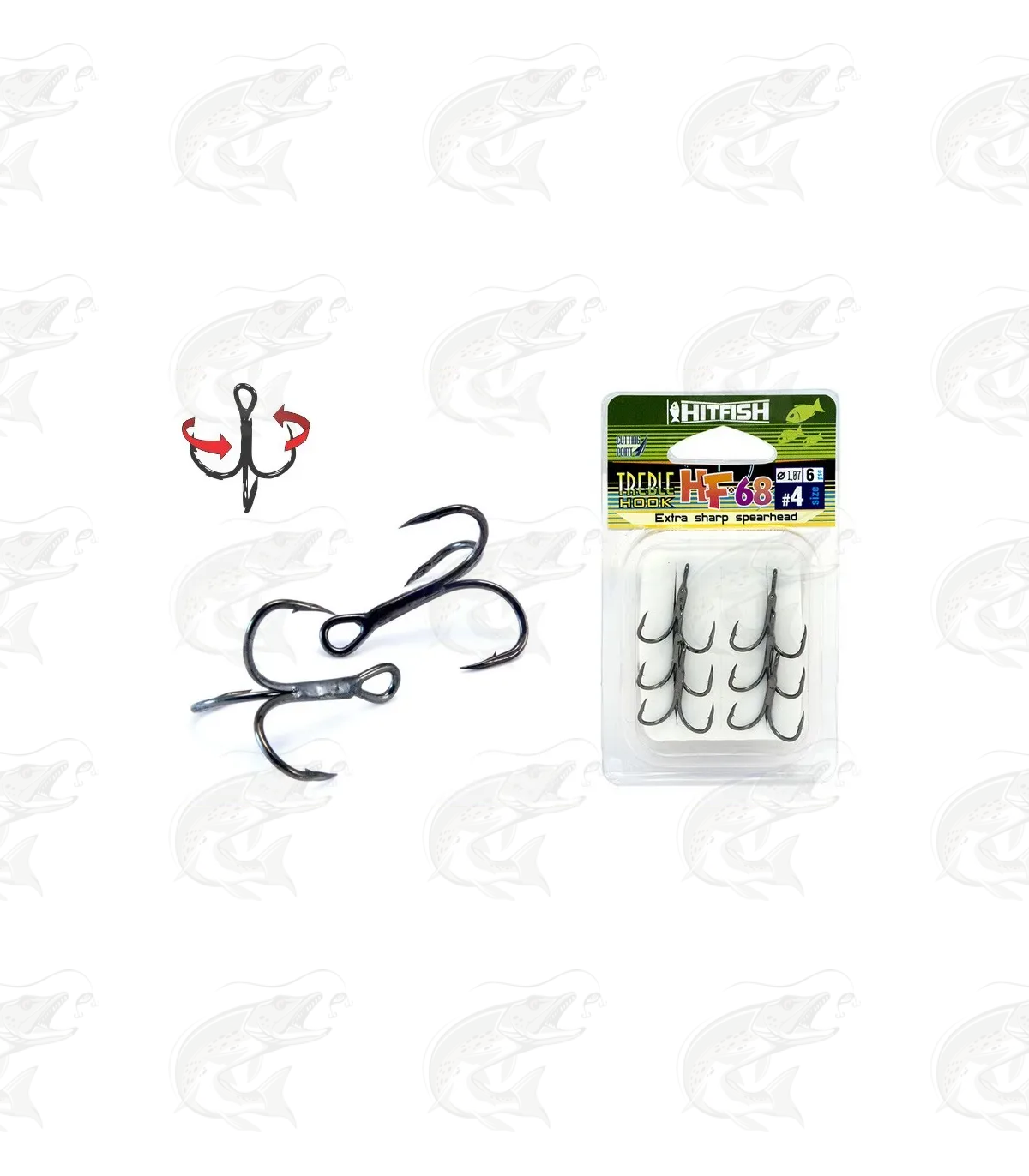 Treble Hooks HITFISH HF-68 2 Treble Hooks HITFISH HF-68 - Image 2