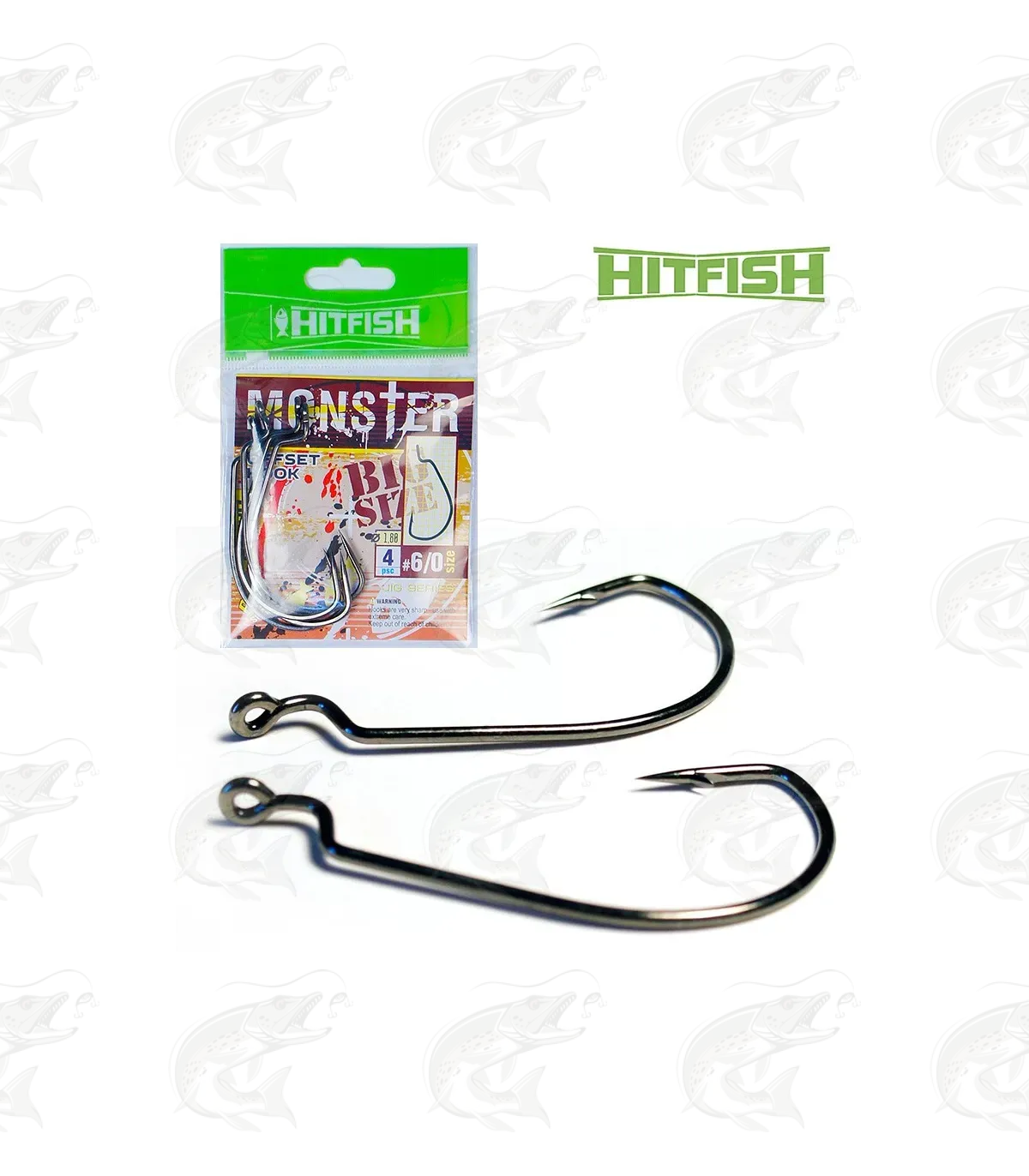 Weedless Hooks HITFISH Monster Offset Hook 2 Weedless Hooks HITFISH Monster Offset Hook - Image 2